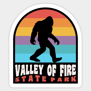Valley of Fire State Park Bigfoot Sasquatch Retro Sunset Sticker